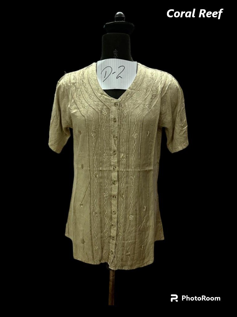 D-02 : Embroidered Button Up Top