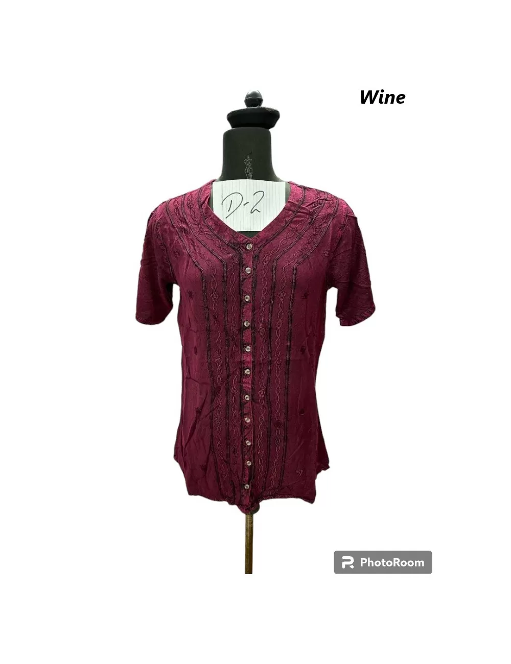 D-02 : Embroidered Button Up Top