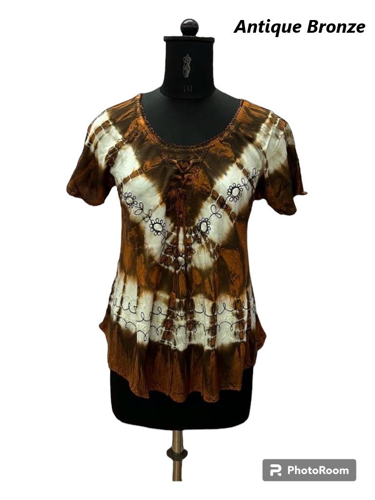 D-05 : Tie Dye Cap Sleeve Blouse