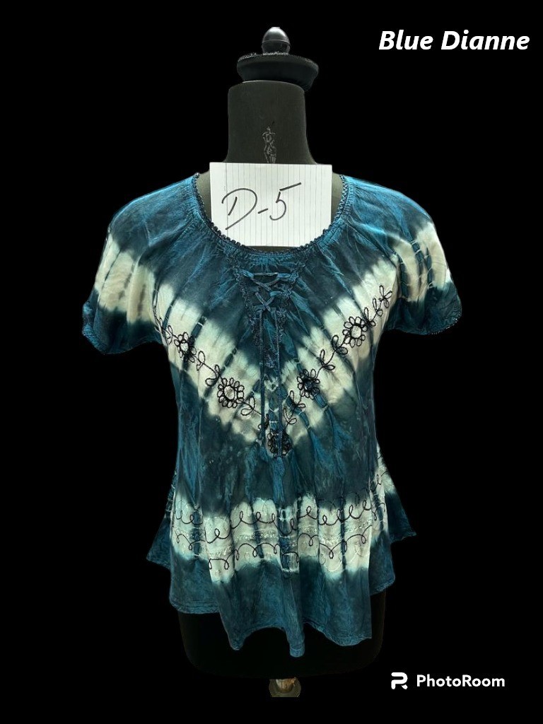 D-05 : Tie Dye Cap Sleeve Blouse