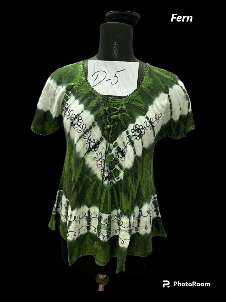 D-05 : Tie Dye Cap Sleeve Blouse