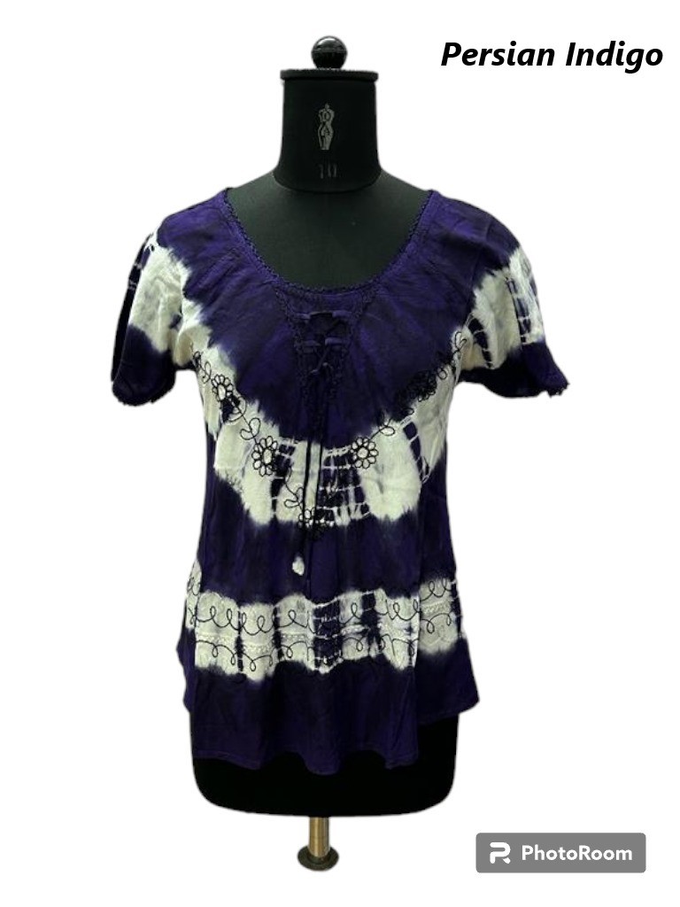 D-05 : Tie Dye Cap Sleeve Blouse