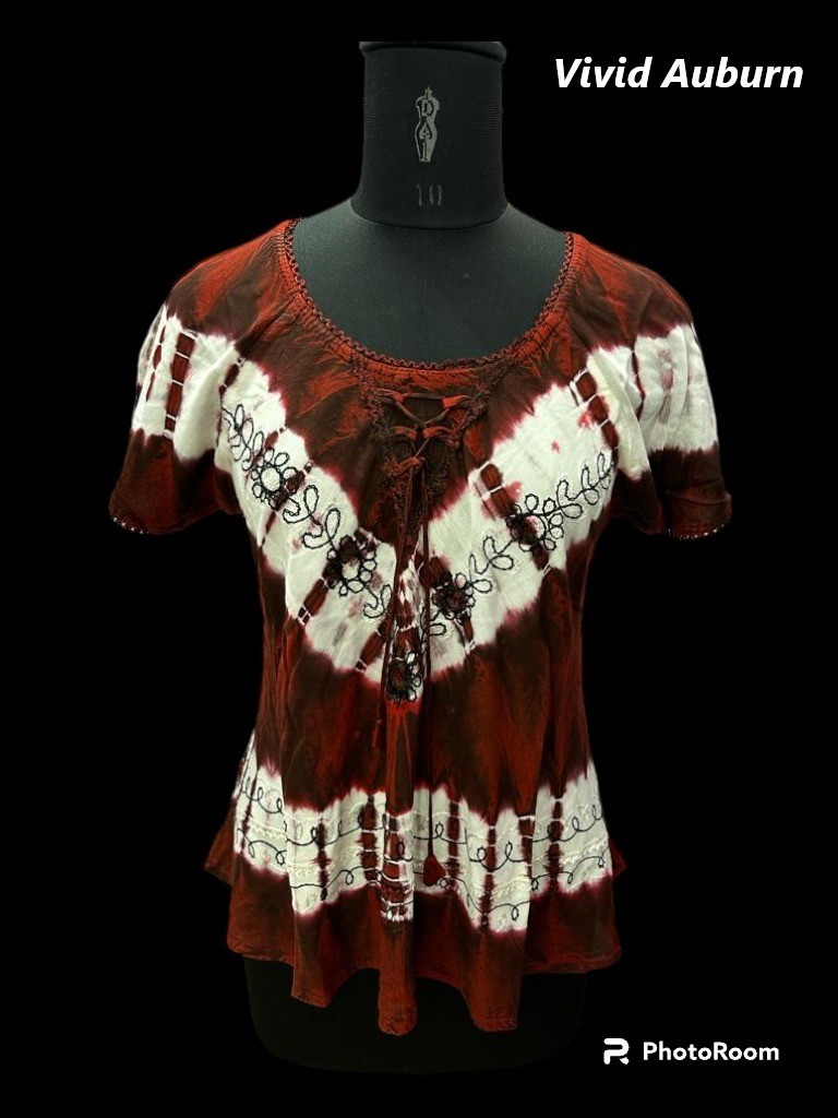 D-05 : Tie Dye Cap Sleeve Blouse