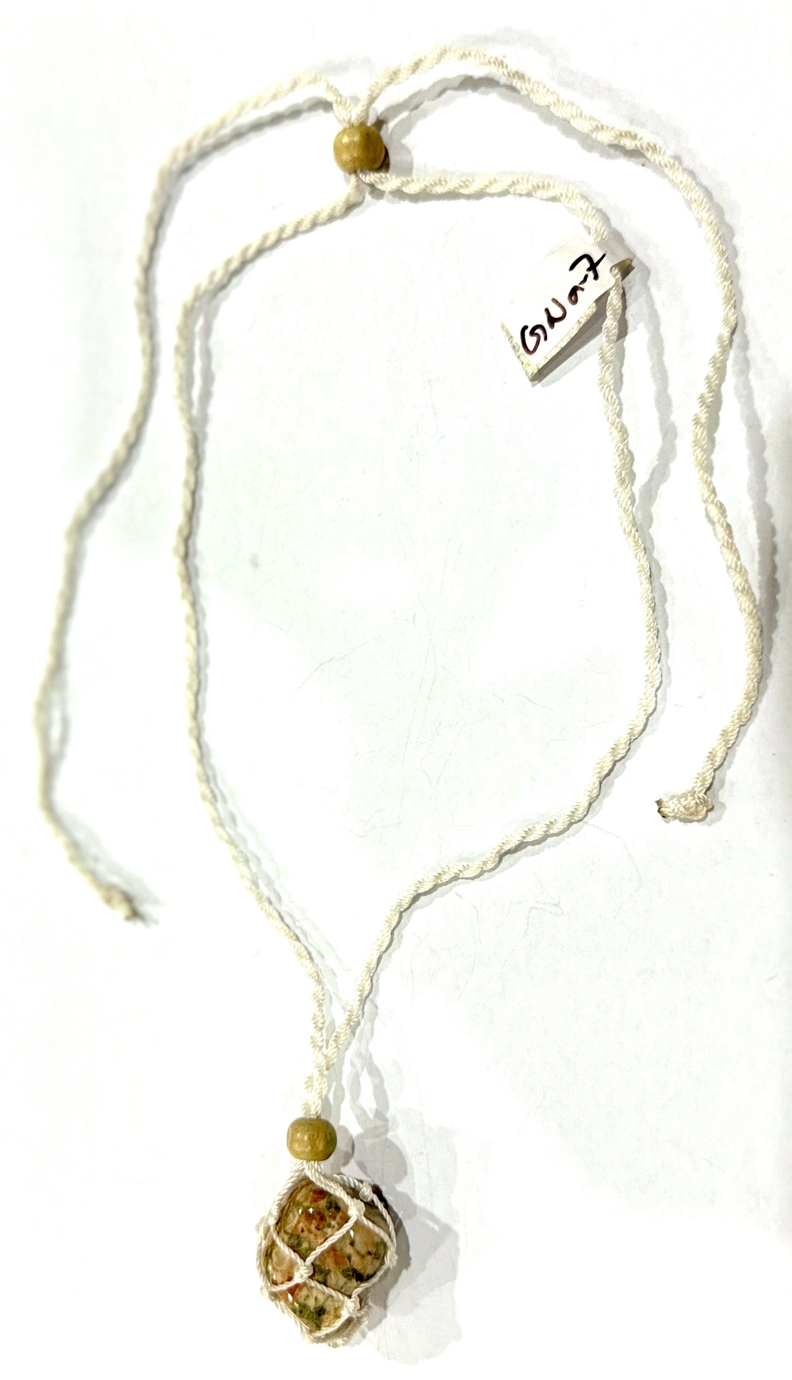 GNG-7 : Macrame Crystal Pouch Necklace