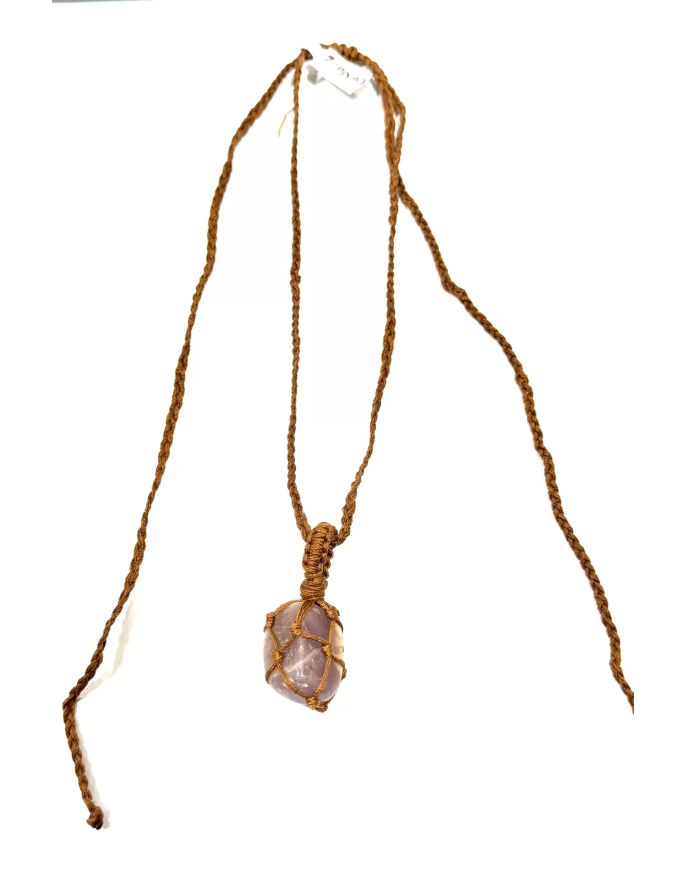 GNG-7 : Macrame Crystal Pouch Necklace