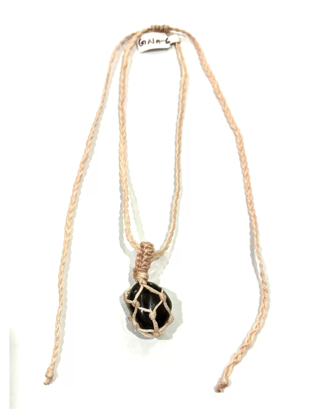 GNG-7 : Macrame Crystal Pouch Necklace