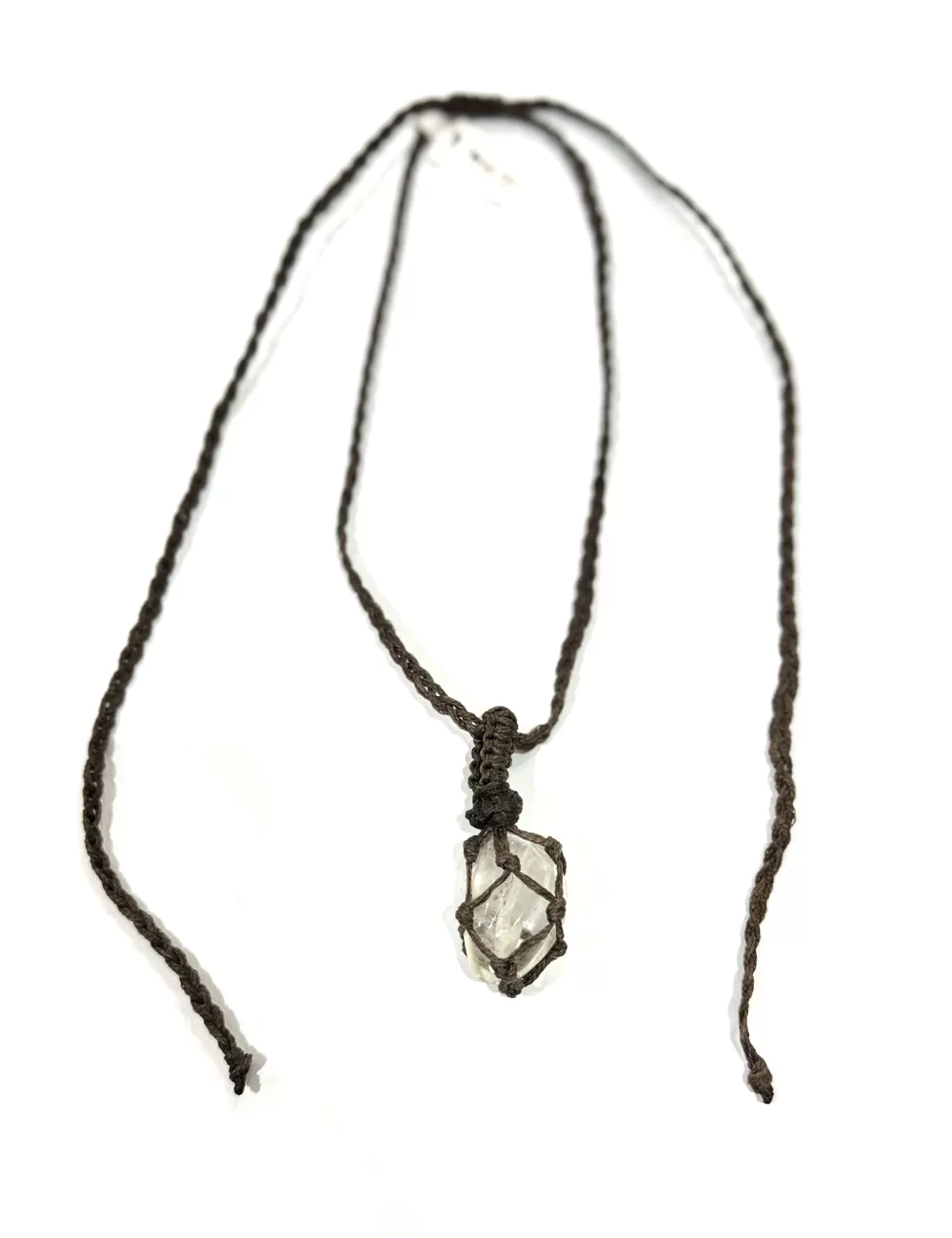 GNG-7 : Macrame Crystal Pouch Necklace
