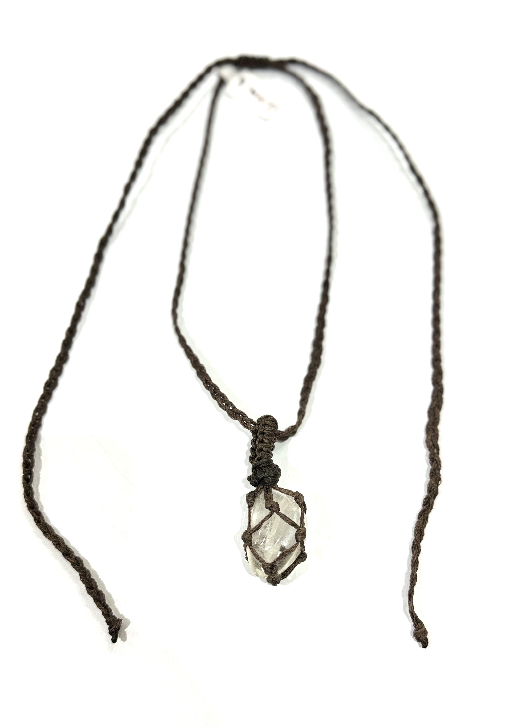 GNG-7 : Macrame Crystal Pouch Necklace