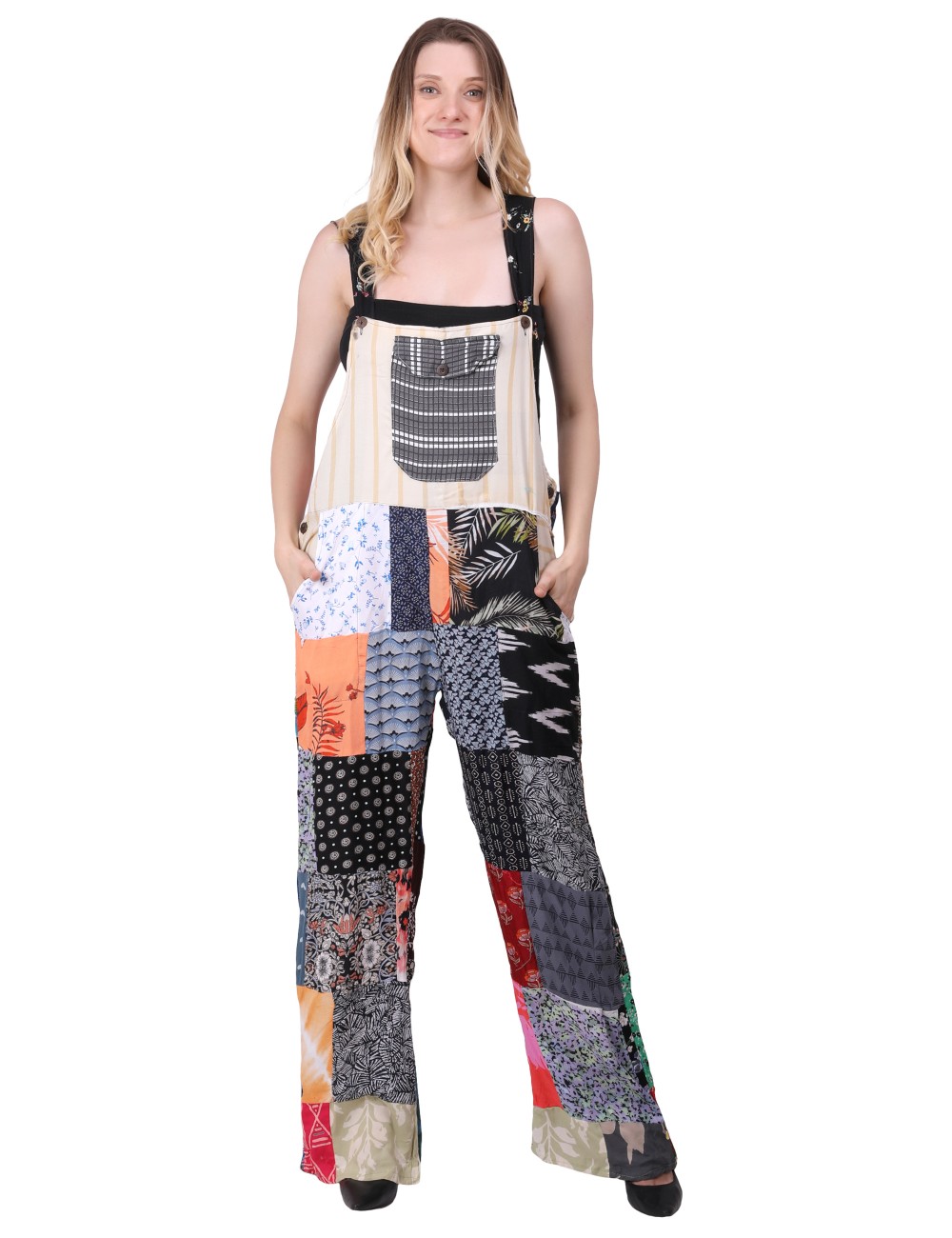 SG-120 : Rayon Patchwork Dungaree