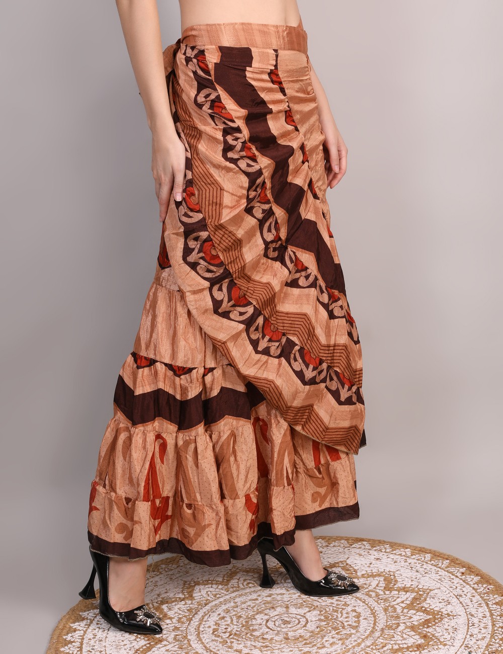 N-8 : Recycled Silk Wrap Skirt