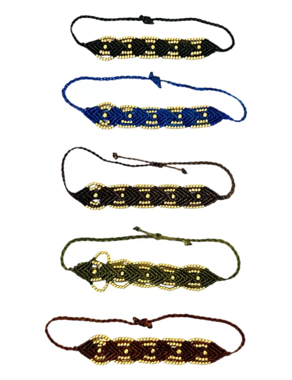 KBJ-27 : Macrame Square Wave Bracelet with Beads