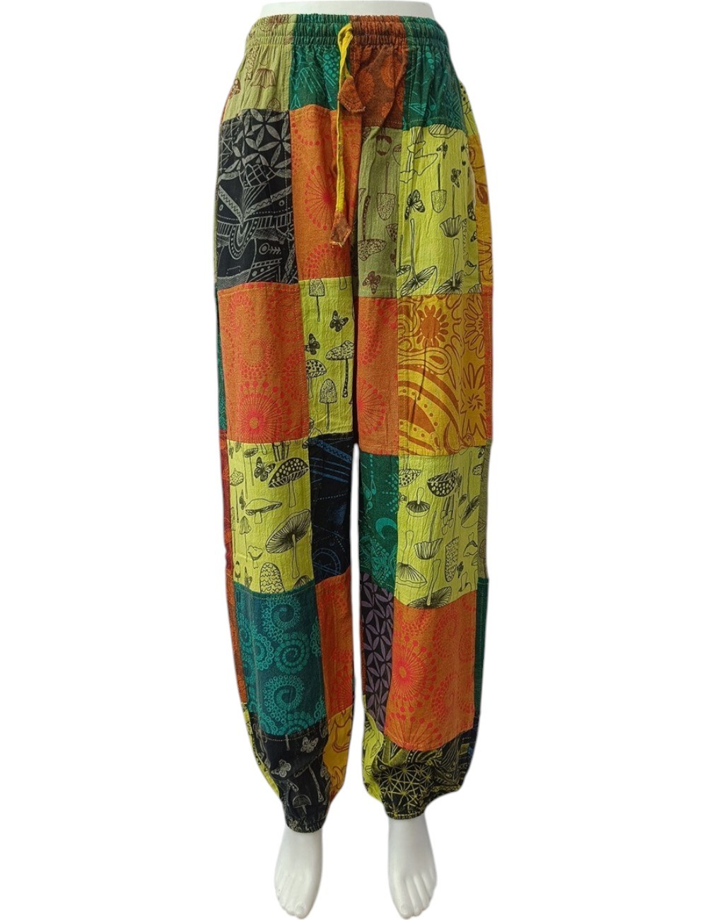 SF-63: Nepal Patchwork Cuffed Ankle Mushroom Pants