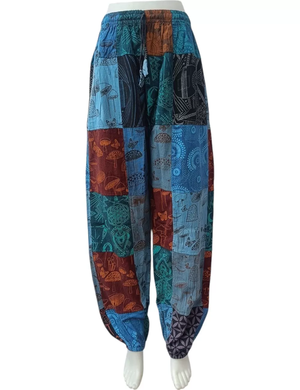 SF-63: Nepal Patchwork Cuffed Ankle Mushroom Pants