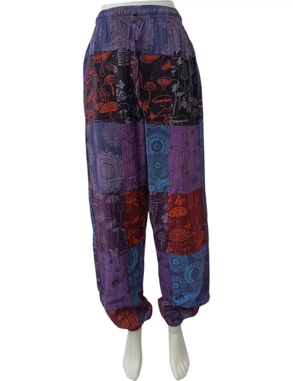SF-63: Nepal Patchwork Cuffed Ankle Mushroom Pants