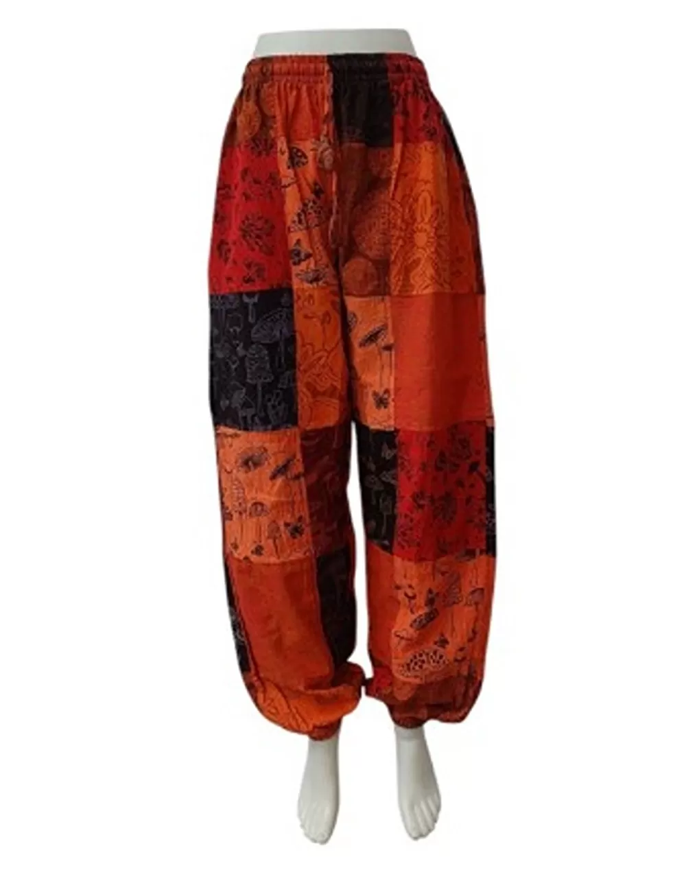 SF-63: Nepal Patchwork Cuffed Ankle Mushroom Pants