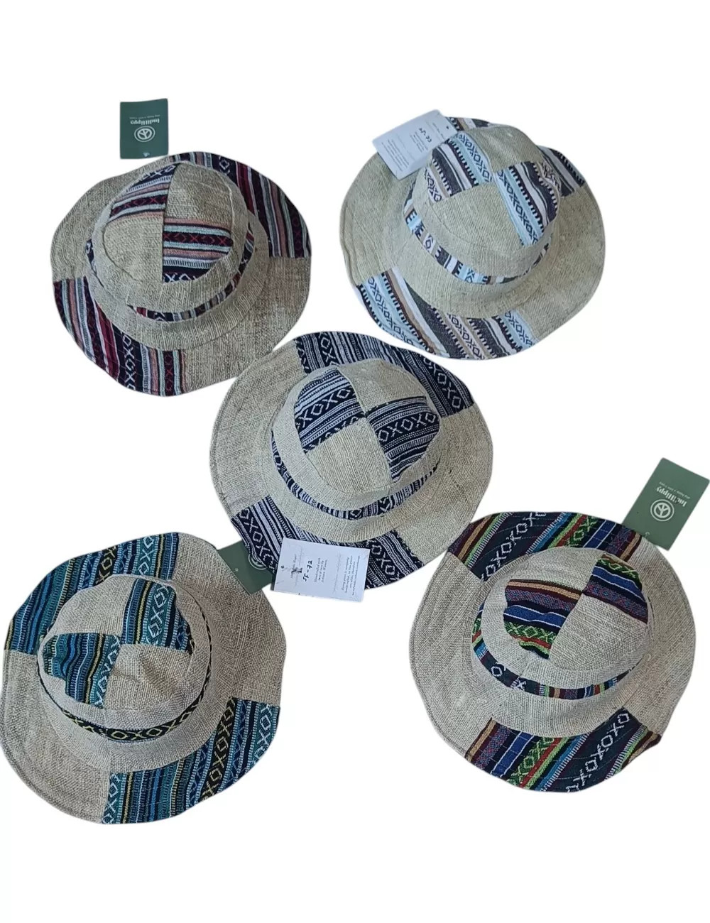 SF-72 : Patchwork Natural Hemp Hats