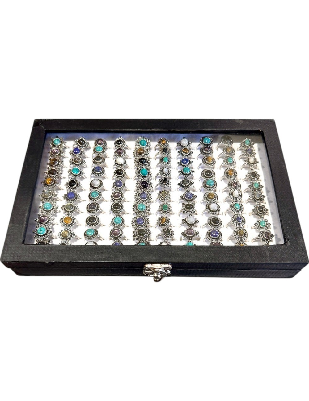 Tray 3 : Box of 100 Rings - Assorted Rings - Chunky Stone Rings