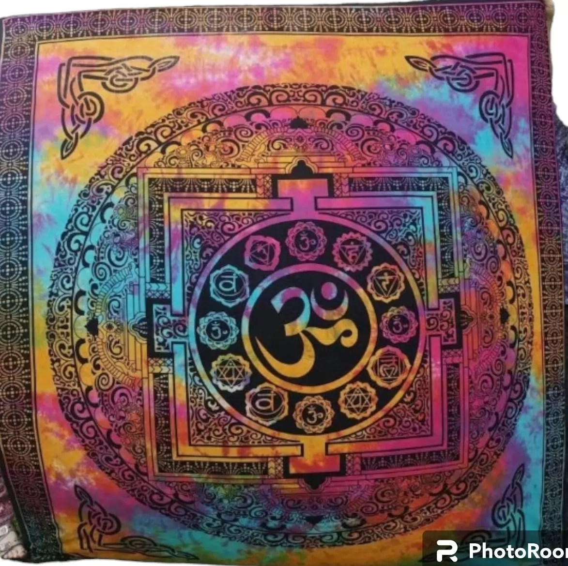 Tie Dye Om Mandala Bedsheet