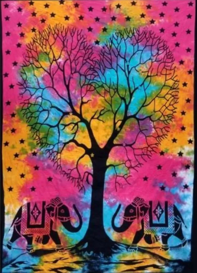 Multi Yoga Tree Bedsheet