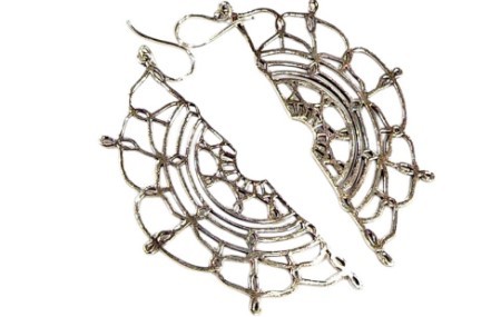 KEA-35 : Floral Half Circle Earrings