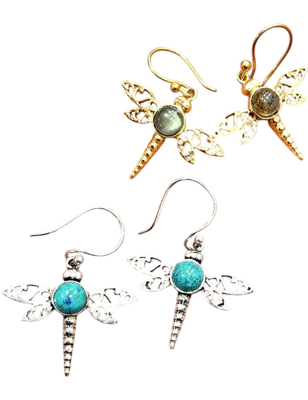 KEJ-32 : Dragon Fly Stone Earrings