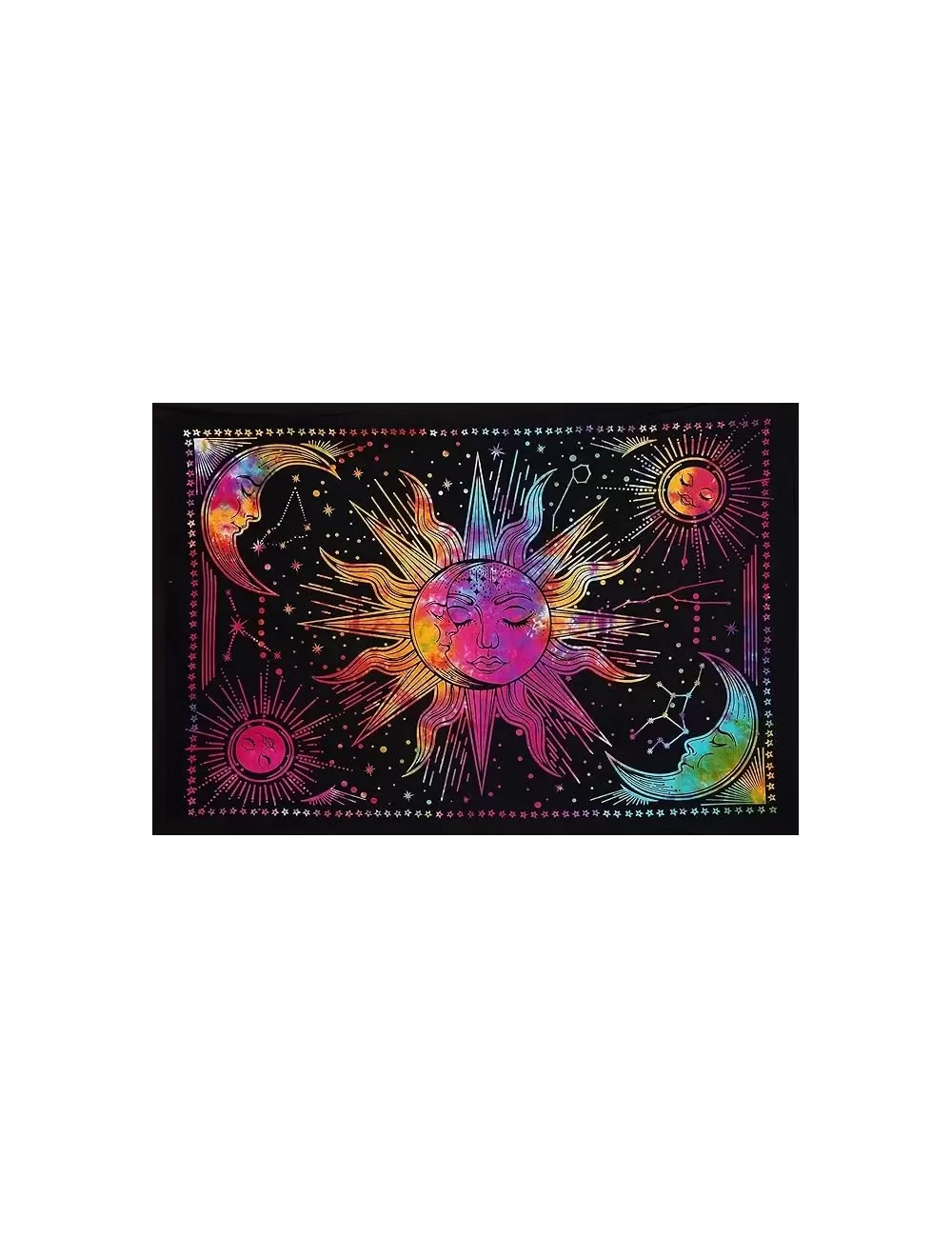 Tie Dye Sun Moon Bedsheet