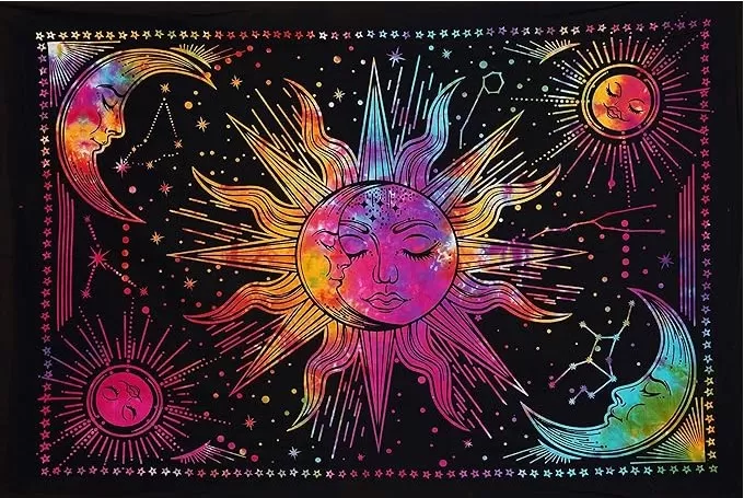 Tie Dye Sun Moon Bedsheet
