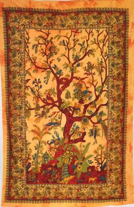 Tie Dye Tree of Life Bedsheet