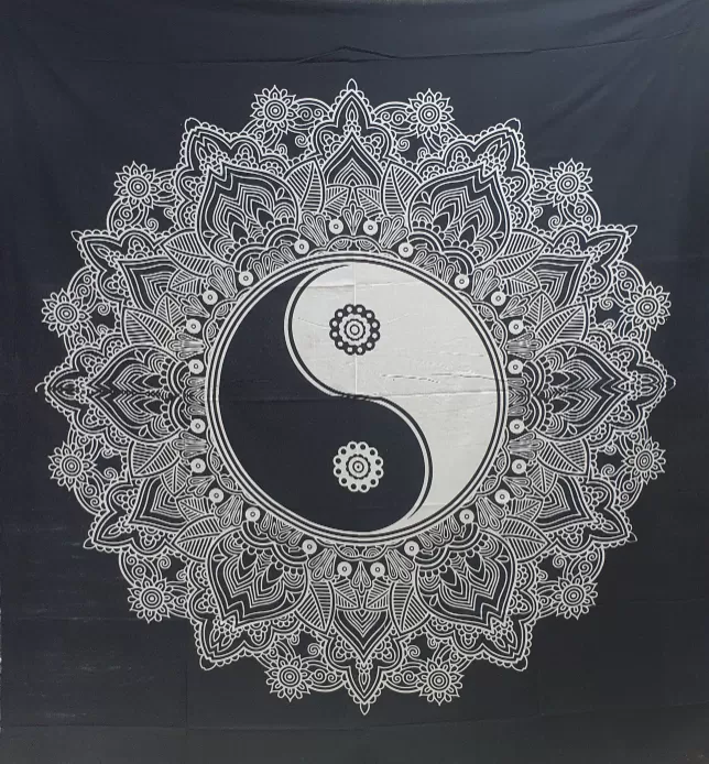 Black & White Ying Yang Double Bedsheet