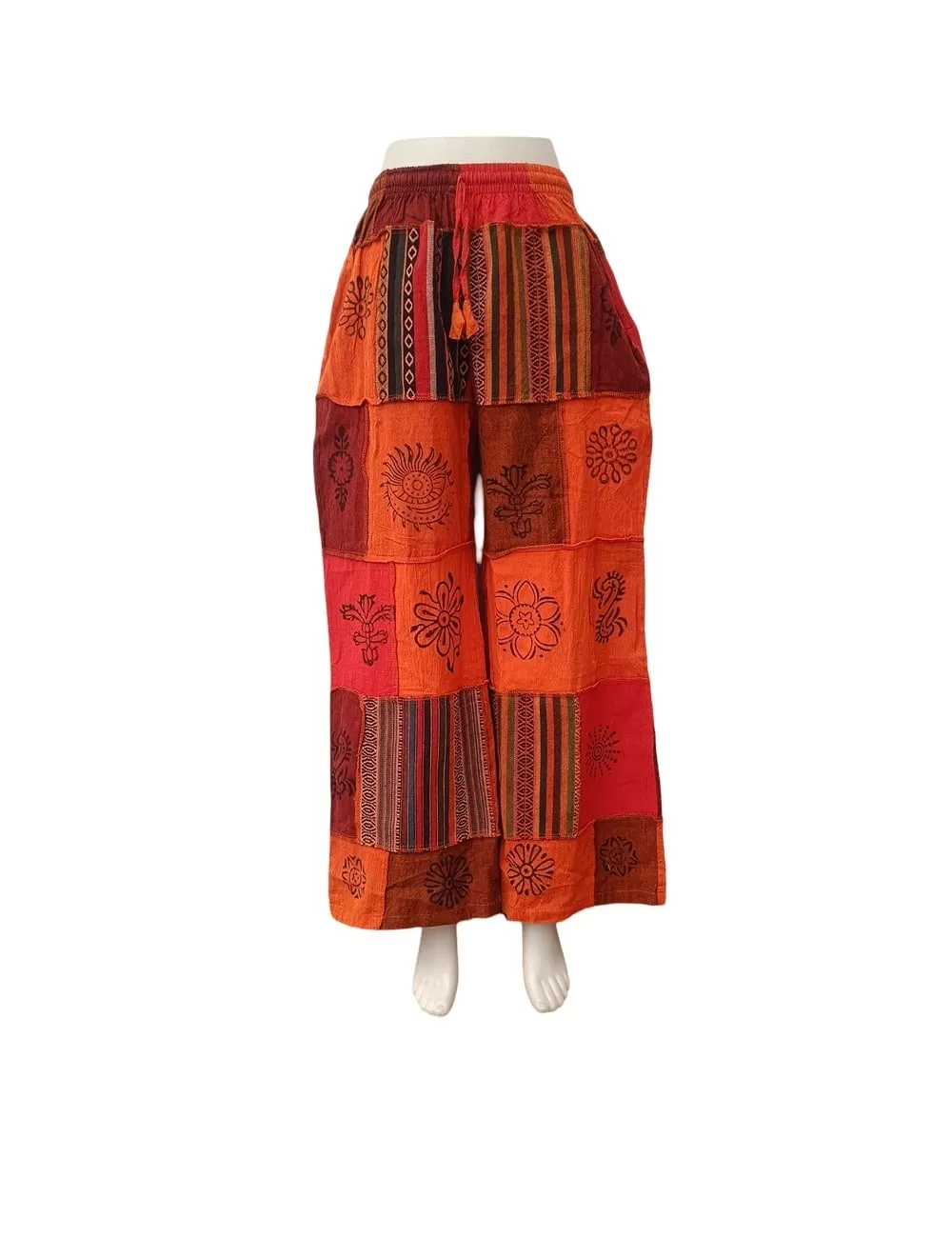 SF-91 : Block Print Patchwork Cotton Trousers