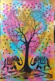 Multi Yoga Tree Bedsheet