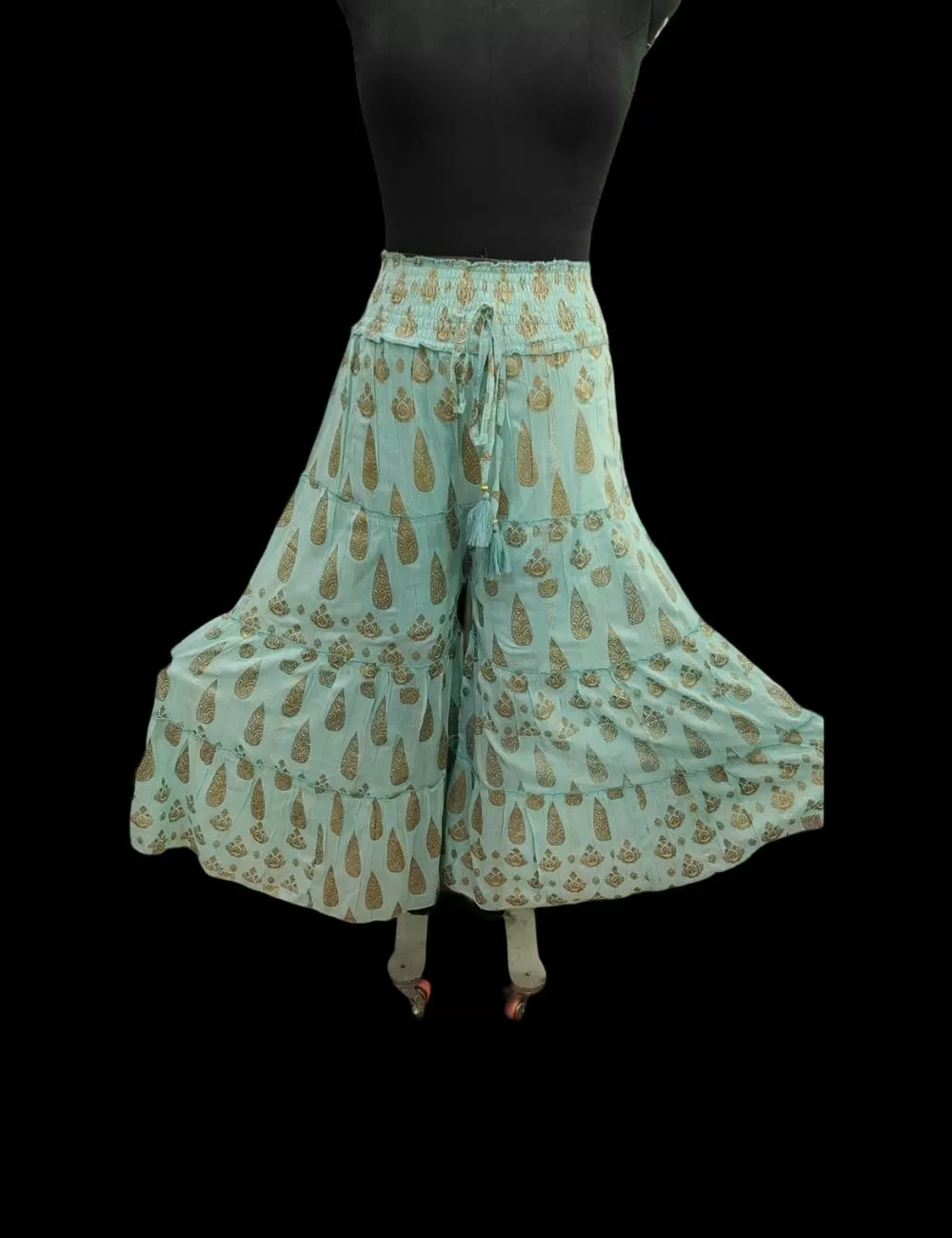 LI-02 : Stretchable Waist Paisley Print Palazzo