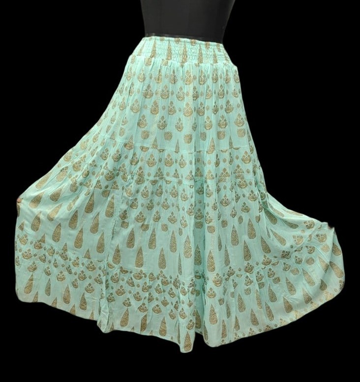 LI-03 : Stretchable Waist Paisley Print Skirt
