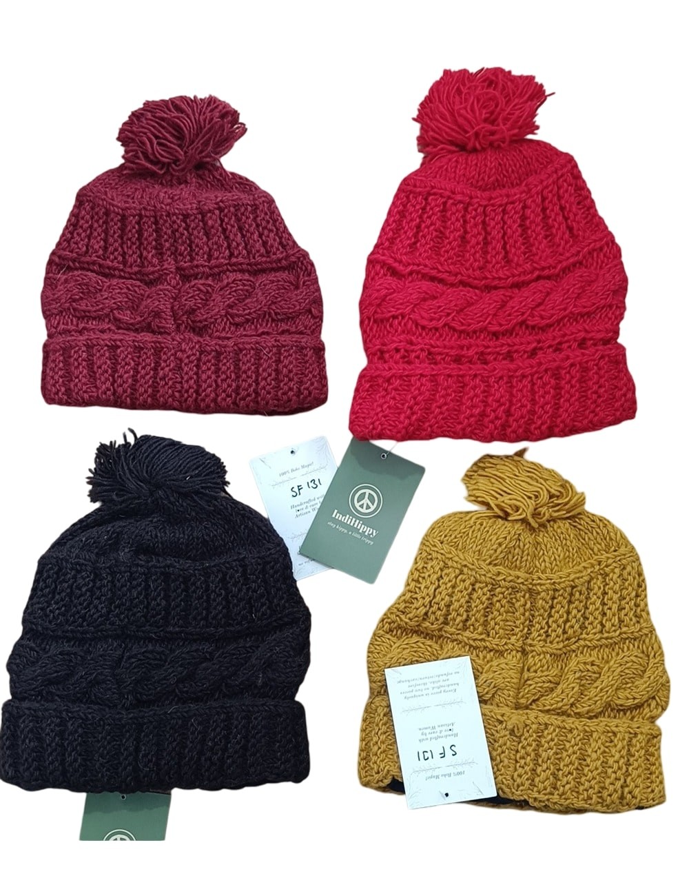 SF-131 : Wool Beanie Bobble Hat