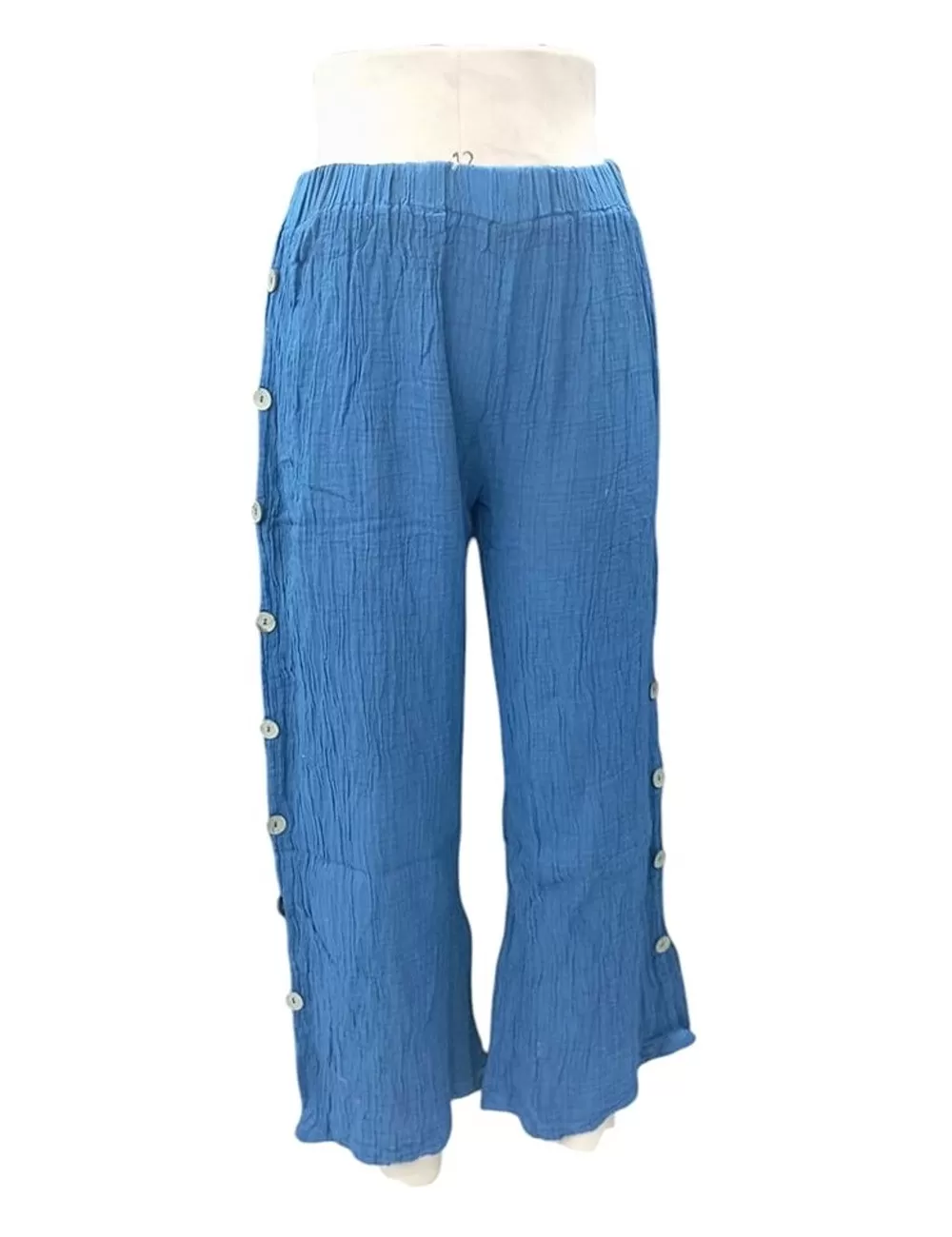 PE-19 : Casual Pants with Button Border