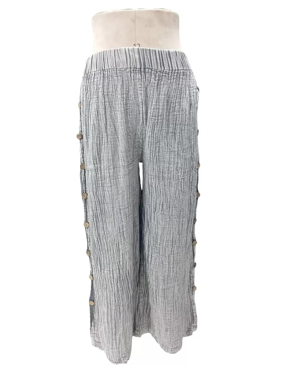 PE-19 : Casual Pants with Button Border