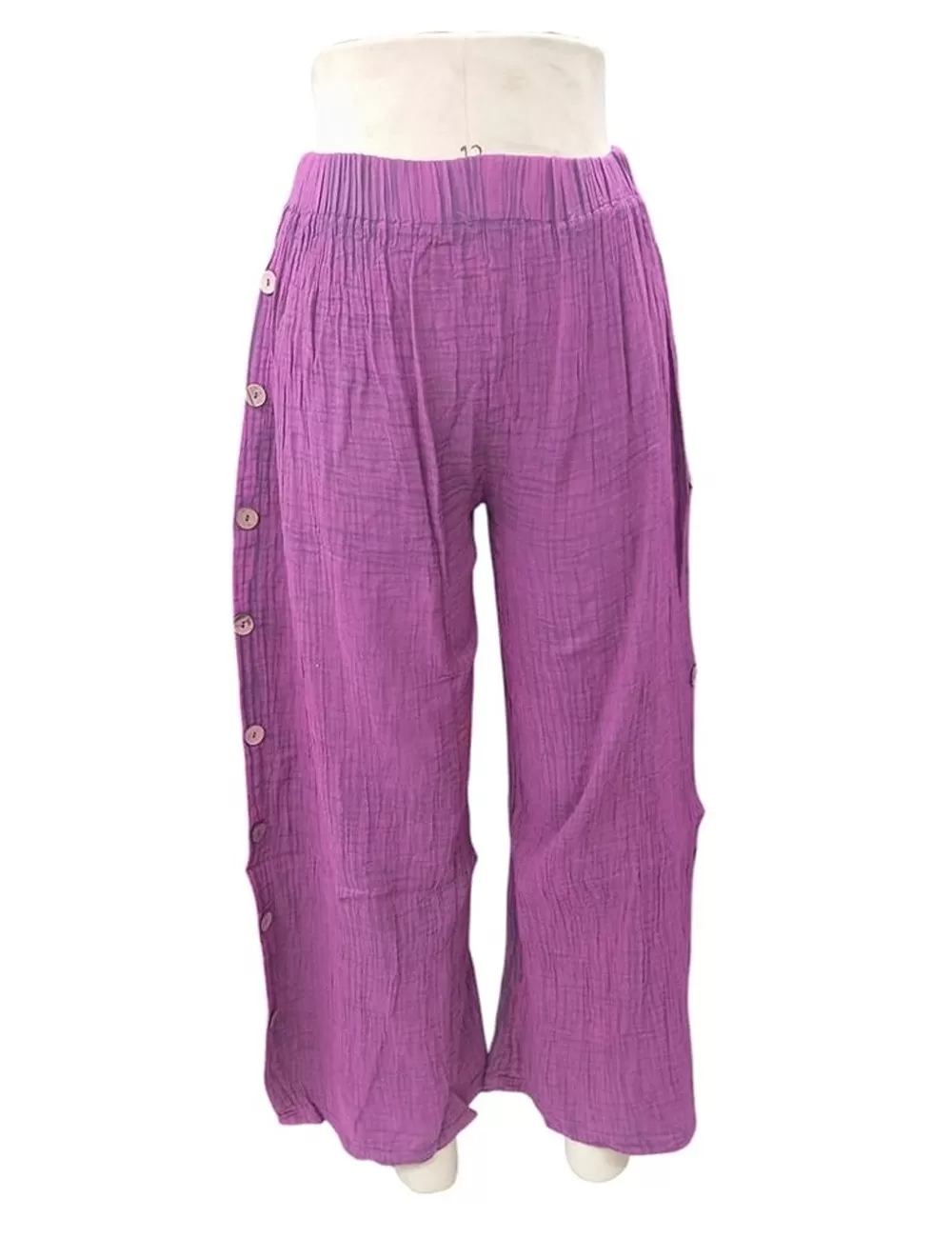 PE-19 : Casual Pants with Button Border
