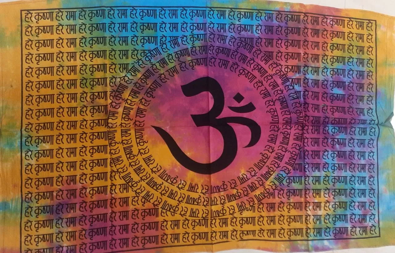 Tie Dye Om Print Wall Hanging