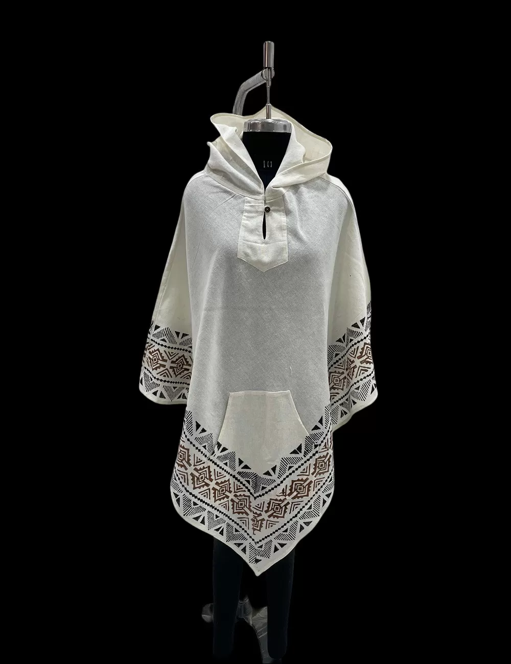 ME-02 : Hand Block Print Hooded Poncho
