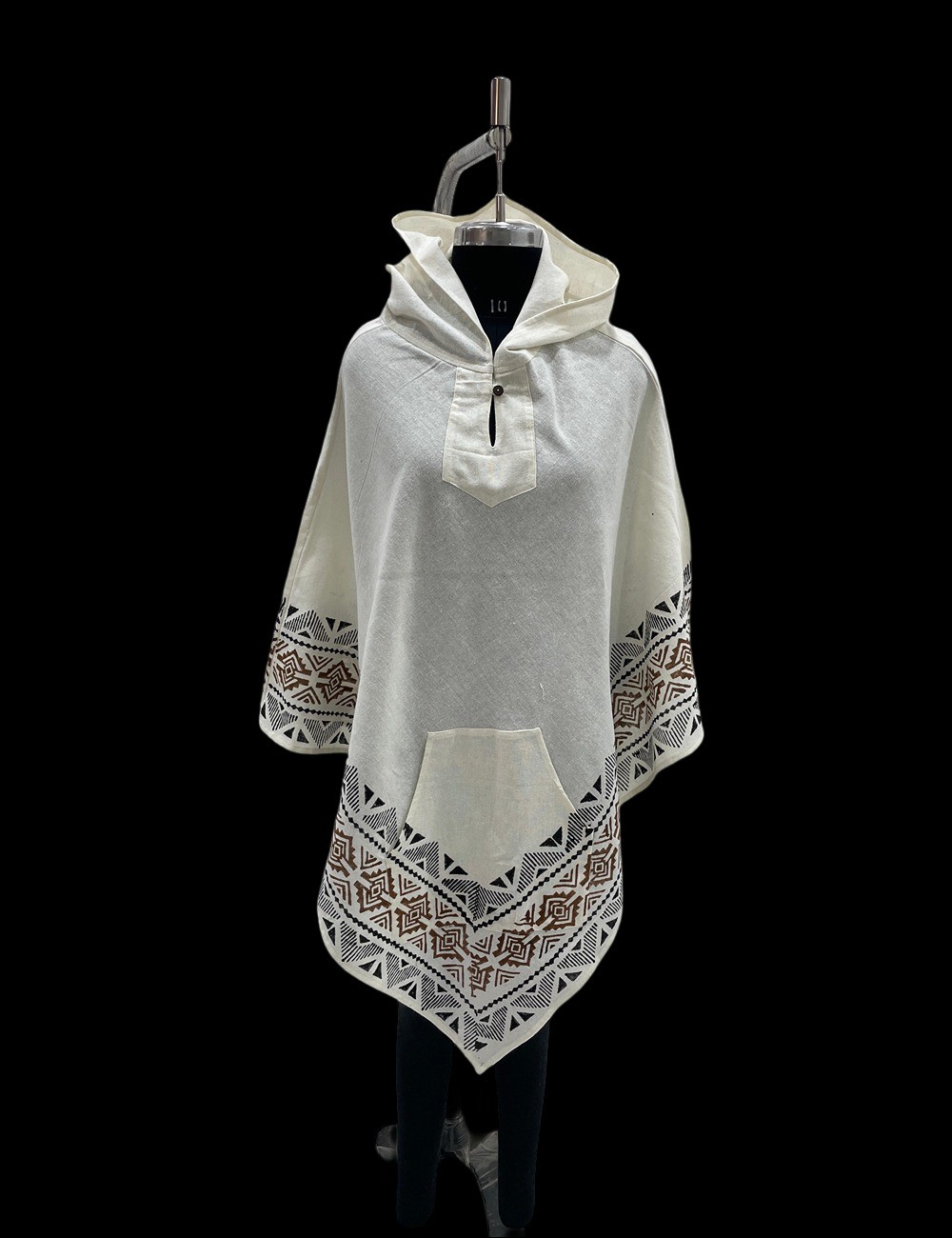 ME-02 : Hand Block Print Hooded Poncho