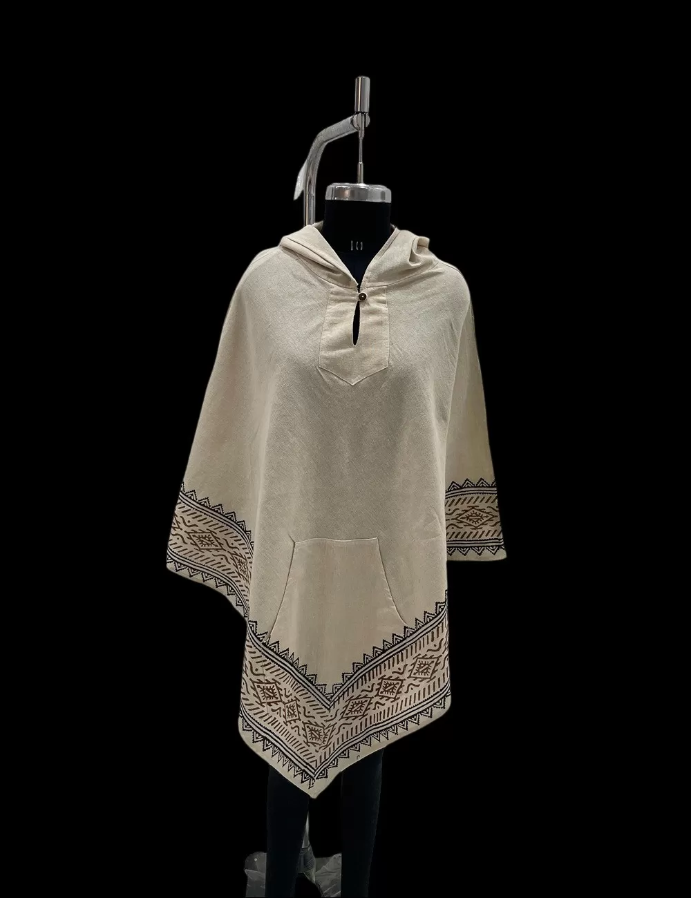 ME-02 : Hand Block Print Hooded Poncho
