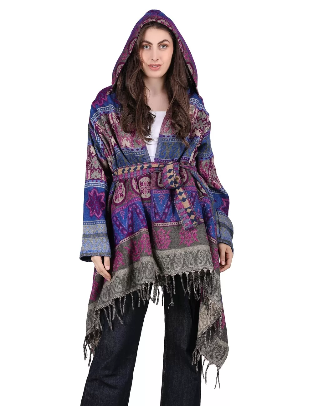 SG-203 : Retro Shawl Hooded Poncho