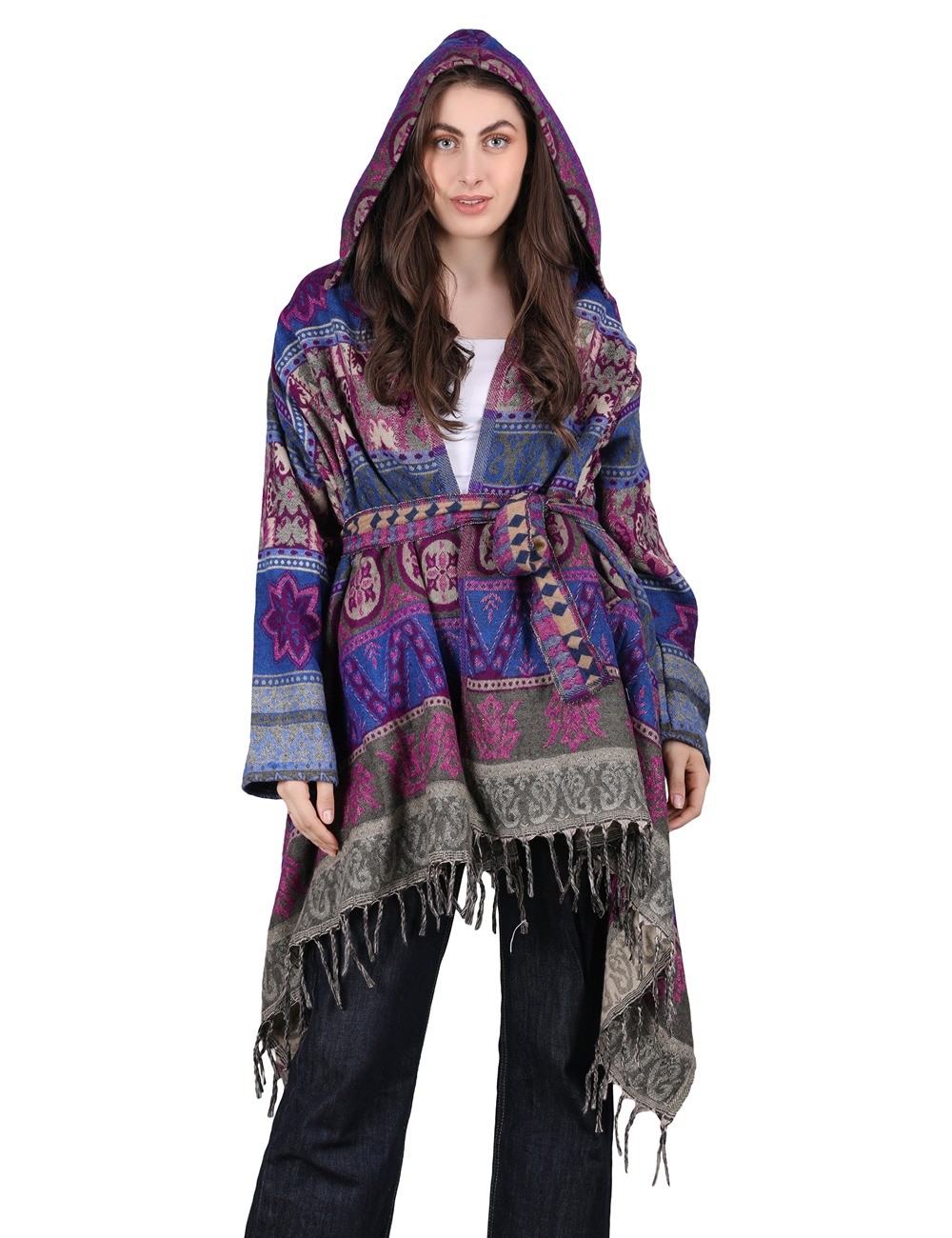 SG-203 : Retro Shawl Hooded Poncho