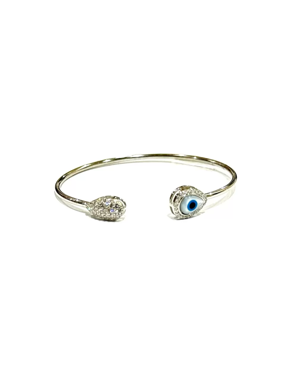 Sterling Silver Bracelet with Evil Eye