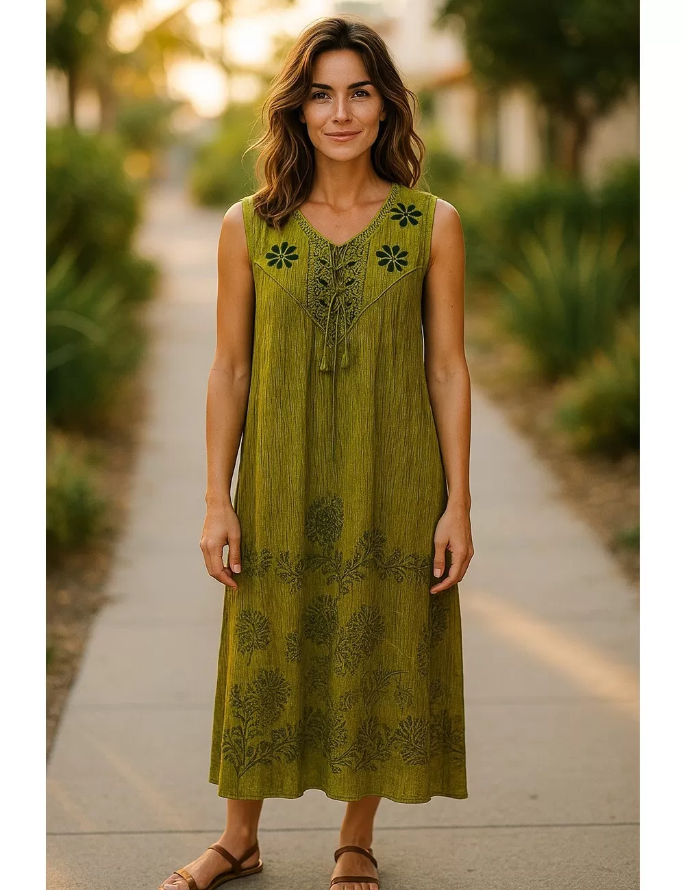 D-22 : Boho Embroidered Maxi Dress