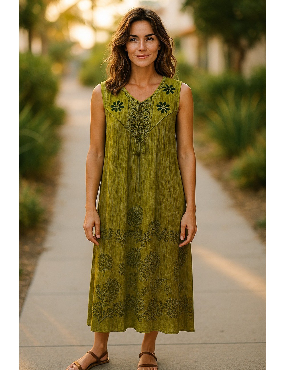 D-22 : Boho Embroidered Maxi Dress