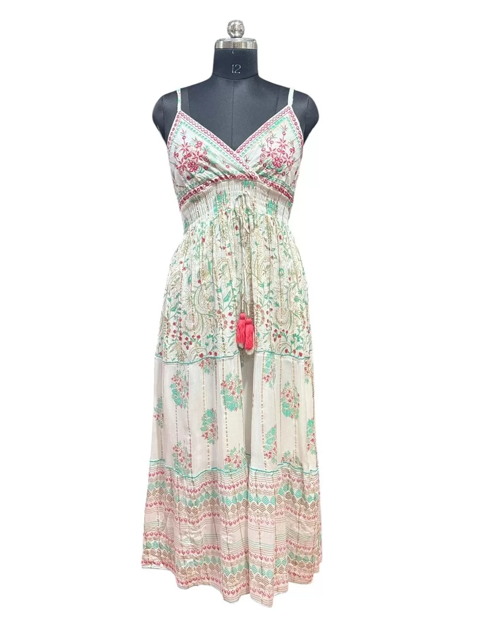 GE-04 : Frill Sleeve Boho Maxi Dress