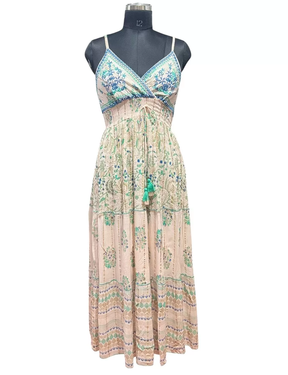 GE-04 : Frill Sleeve Boho Maxi Dress