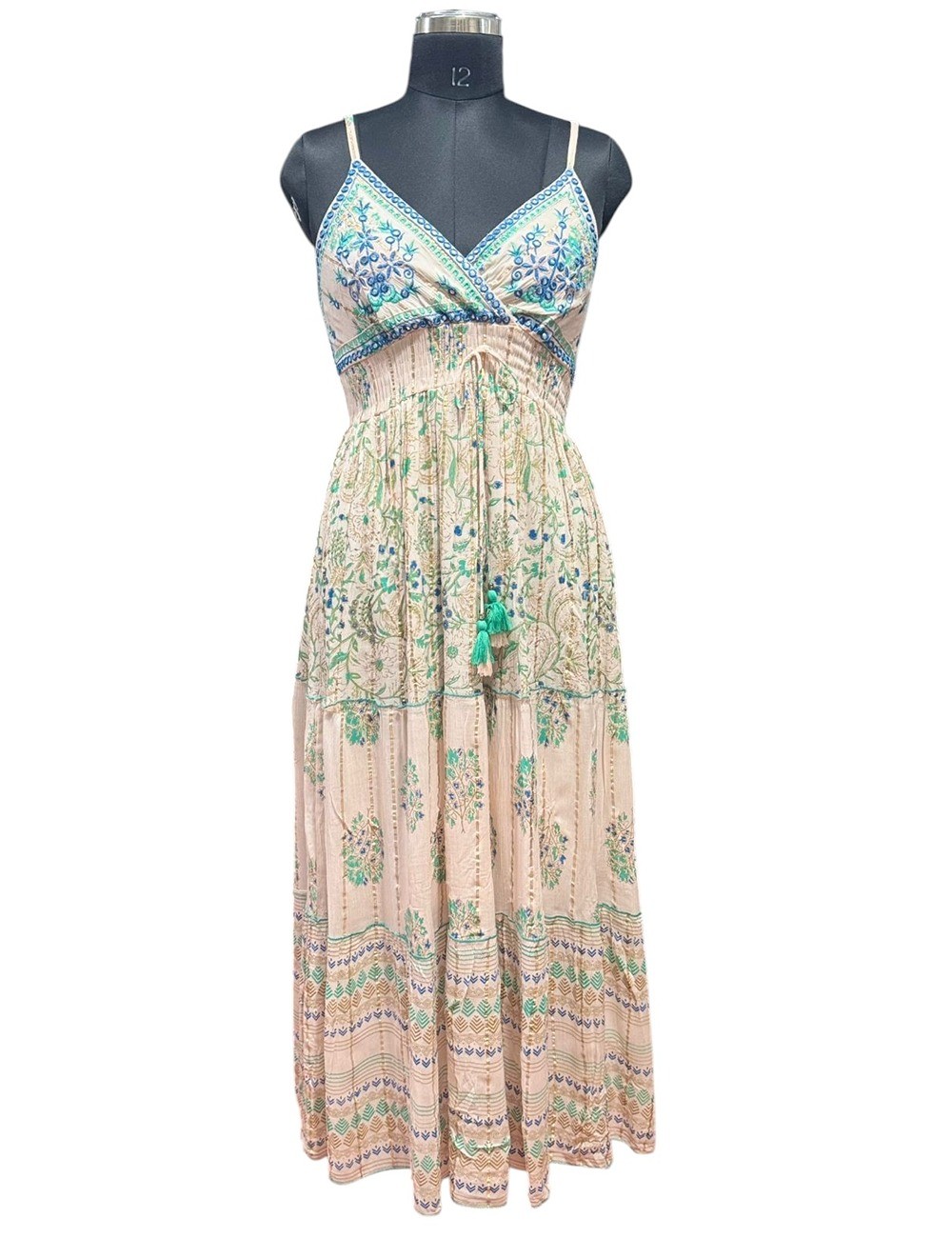 GE-04 : Frill Sleeve Boho Maxi Dress