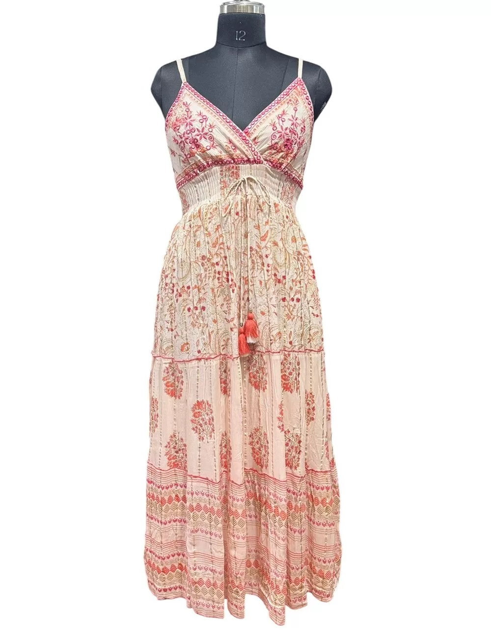GE-04 : Frill Sleeve Boho Maxi Dress